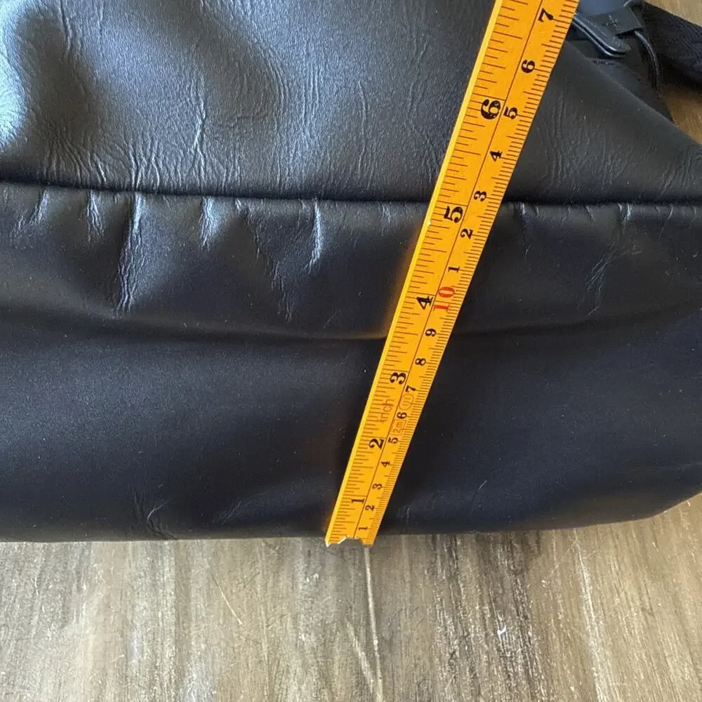 Johnston & Murphy Hudson Waterproof Backpack Black Leather Trim Travel Bag EUC